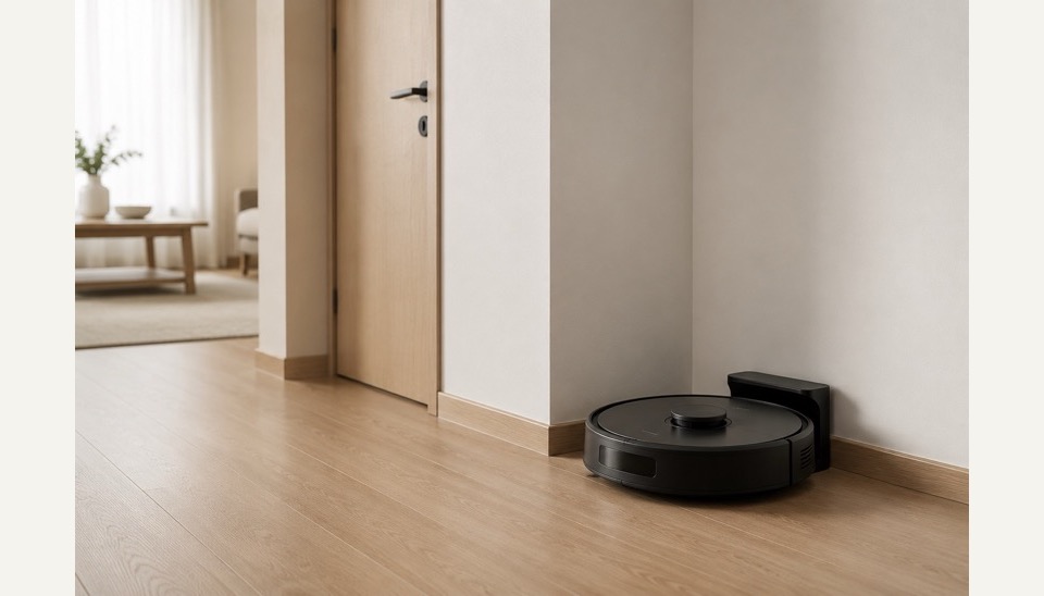 A compact robot vacuum in a practical budget-friendly home setup